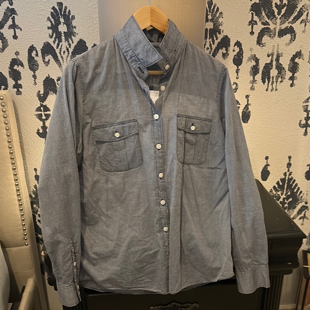 Jcrew chambray Gray Button-Up Shirt